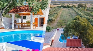 LUKSUZNA Villa Didini dvori u Ravnim kotarima blizu Šibenika! Odmor iz snova: 6 ili 7 noćenja za do 6 osoba. Uživajte uz privatni BAZEN, roštilj i igralište. REZERVIRAJTE svoj savršen odmor već danas!